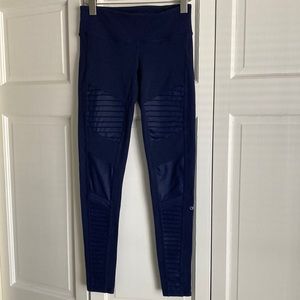 ALO Moto navy blue yoga pants